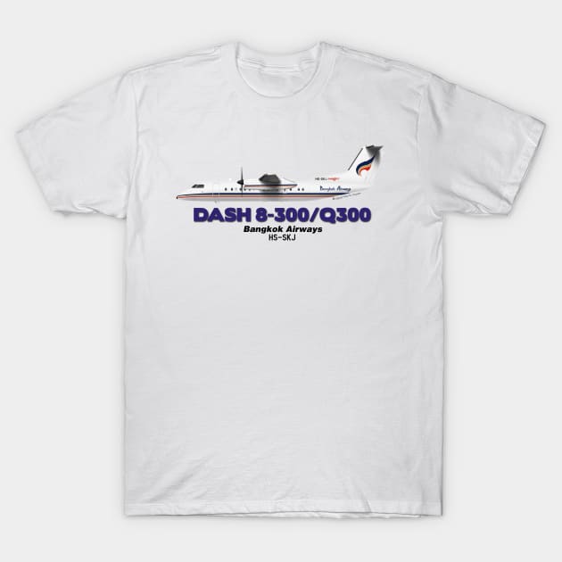 DeHavilland Canada Dash 8-300/Q300 - Bangkok Airways T-Shirt by TheArtofFlying